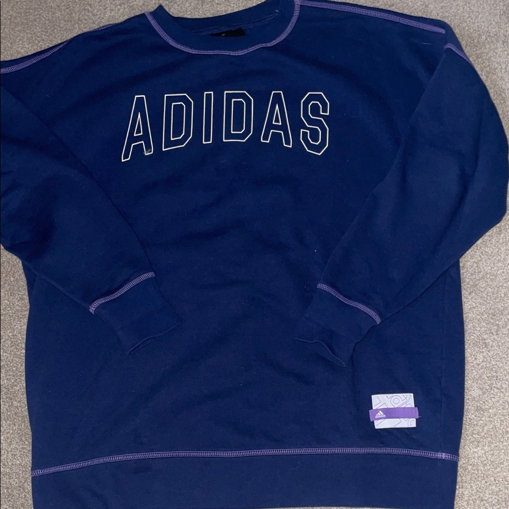 Adidas Womens Navy Crewneck Sweatshirt
